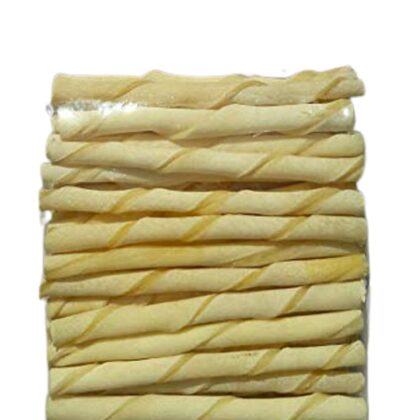 Dog Rawhide White Twisted Sticks (Dog Chews) (Size 5″) (1 Kg)